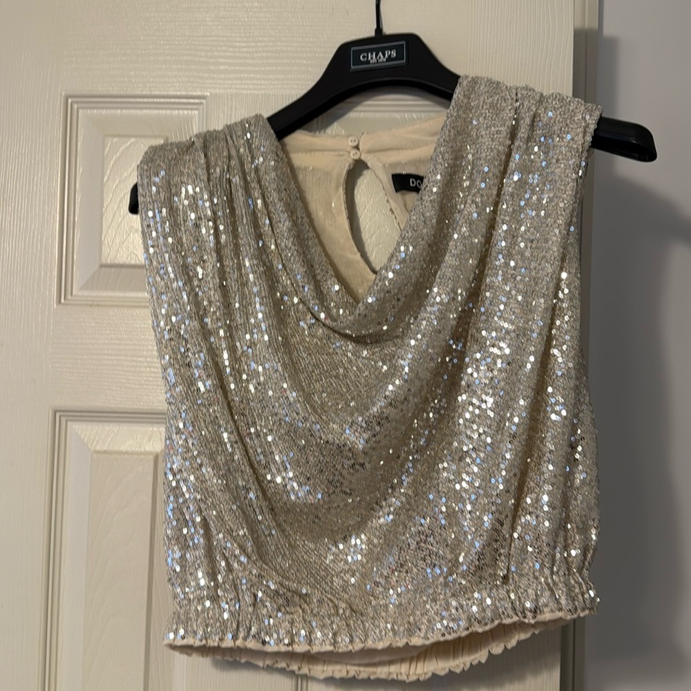 New York and Co sequin shirt and skirt